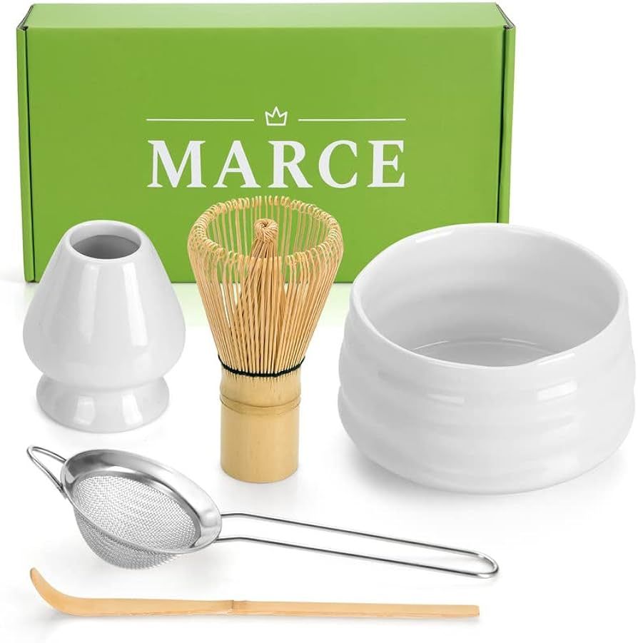 Marce Matcha Whisk Set- Matcha Whisk and Bowl- Matcha Set- Matcha Bowl (Matcha Cup), Bamboo Whisk... | Amazon (US)