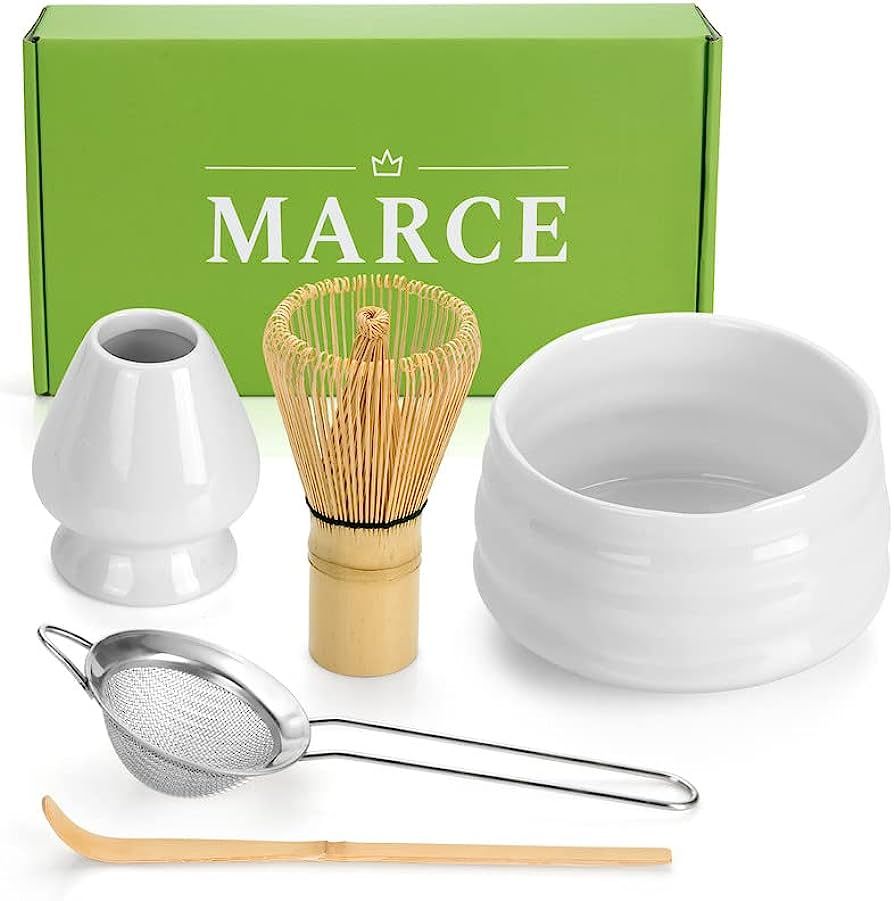 Marce Matcha Whisk Set- Matcha Whisk and Bowl- Matcha Set- Matcha Bowl (Matcha Cup), Bamboo Whisk... | Amazon (US)