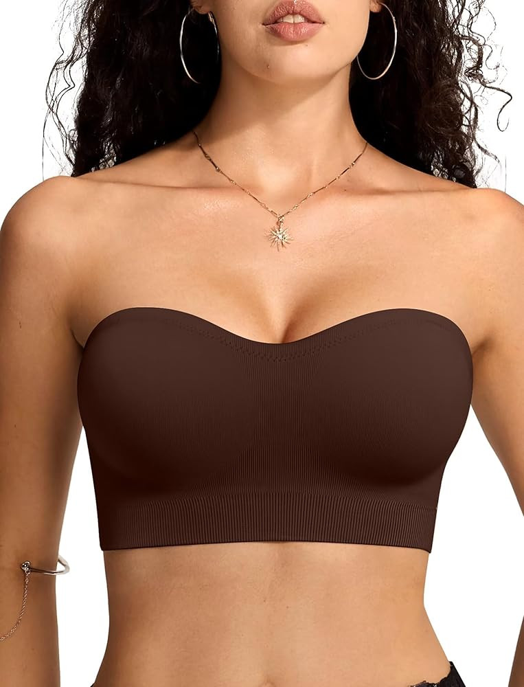 Vertvie Strapless Bras for Women Non-Slip Push Up Wireless Bandeau Bra Seamless Comfort Tube Top ... | Amazon (US)