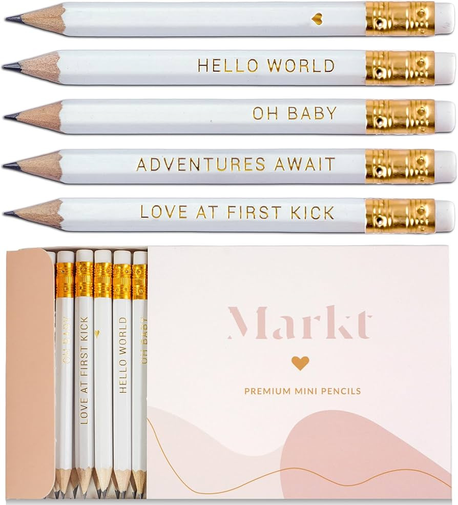 30 Baby Shower Pencils, White pencils, Mini Pencils, Baby Shower Prizes For Boy Or Girl, Baby Sho... | Amazon (US)