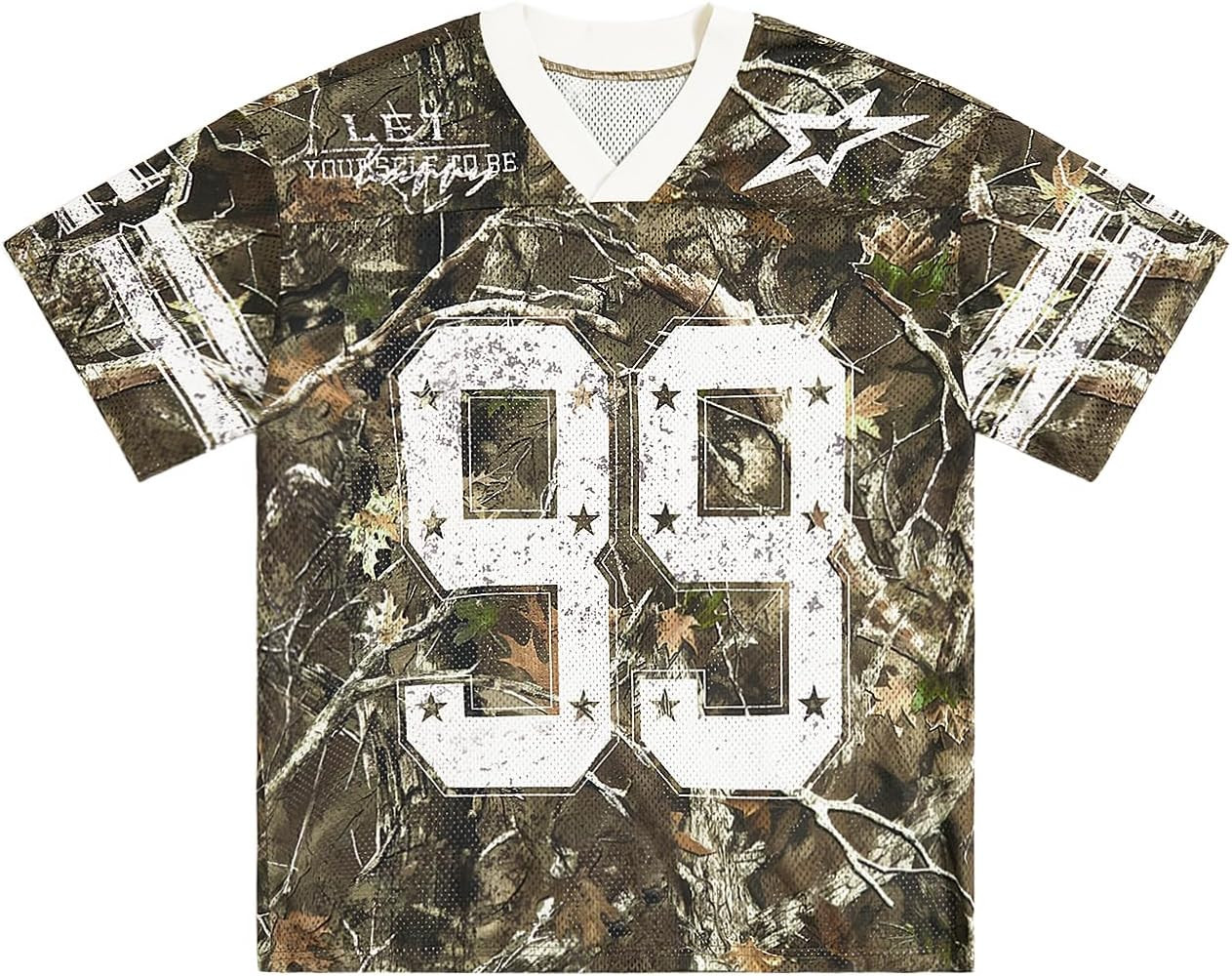 SOLY HUX Mens Jersey Y2k Baggy Shirts Graphic Tees Oversized V Neck Tshirts Summer Tops | Amazon (US)