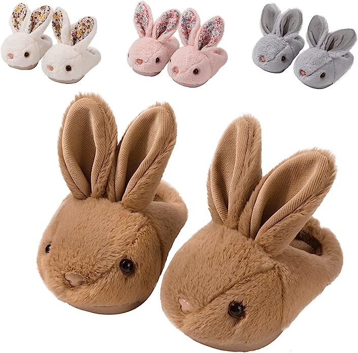 Toddler Bunny Slippers for Girls Boys Warm Plush Cute Rabbit Slippers Cozy House Slippers Indoor ... | Amazon (US)