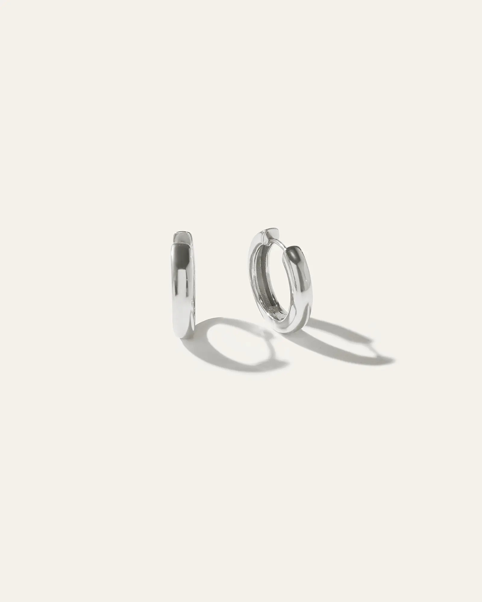 Silver Slim Huggie Hoops | Quince