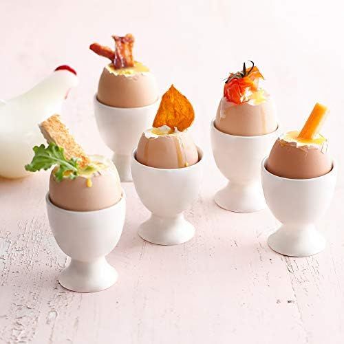 Cinf Ceramic Egg Cup Easter Gift Set of 4 Porcelain Holder Breakfast Boiled Cooking Tools Stable ... | Amazon (US)