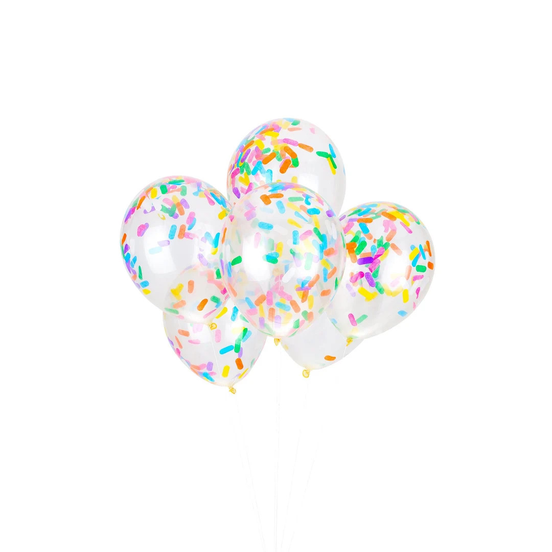 Sprinkles Confetti Balloon Pack Ice Cream Sprinkle Balloons, 6 Pre-filled Confetti Balloons, Hand... | Etsy (US)