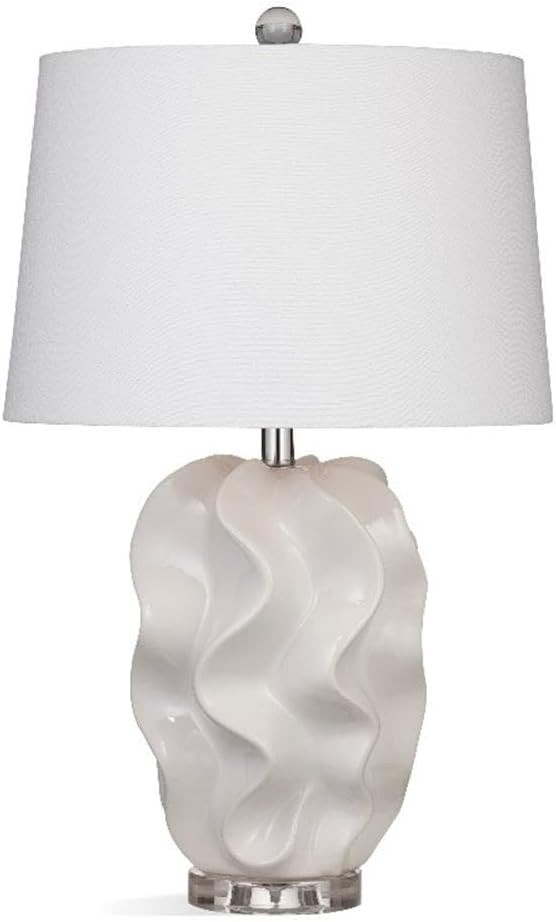 MAKLAINE Contemporary Coastal Table Lamp in White Finish Ceramic | Amazon (US)