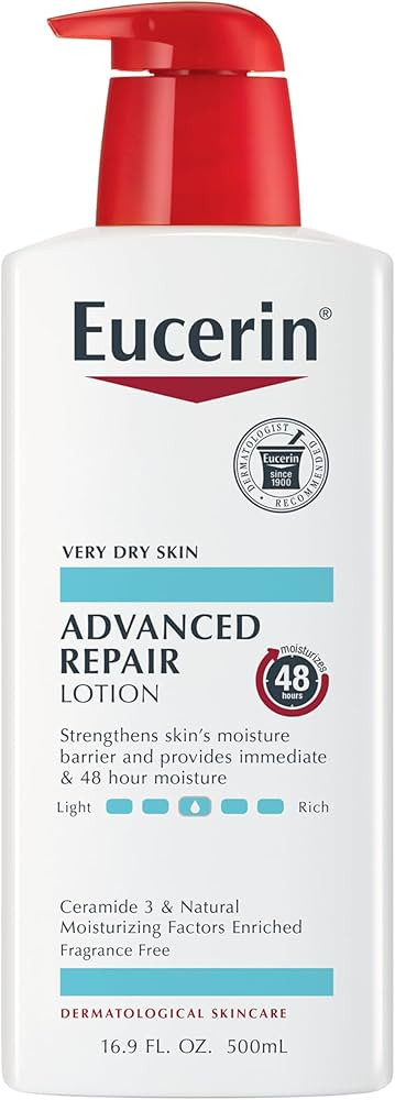 Eucerin Advanced Repair Body Lotion for Very Dry Skin, Unscented Lotion Formulated with Ceramides... | Amazon (US)