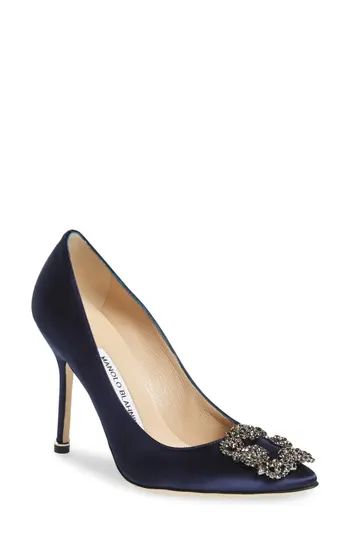 Women's Manolo Blahnik 'Hangisi' Jewel Pump, Size 10US / 40EU - Blue | Nordstrom