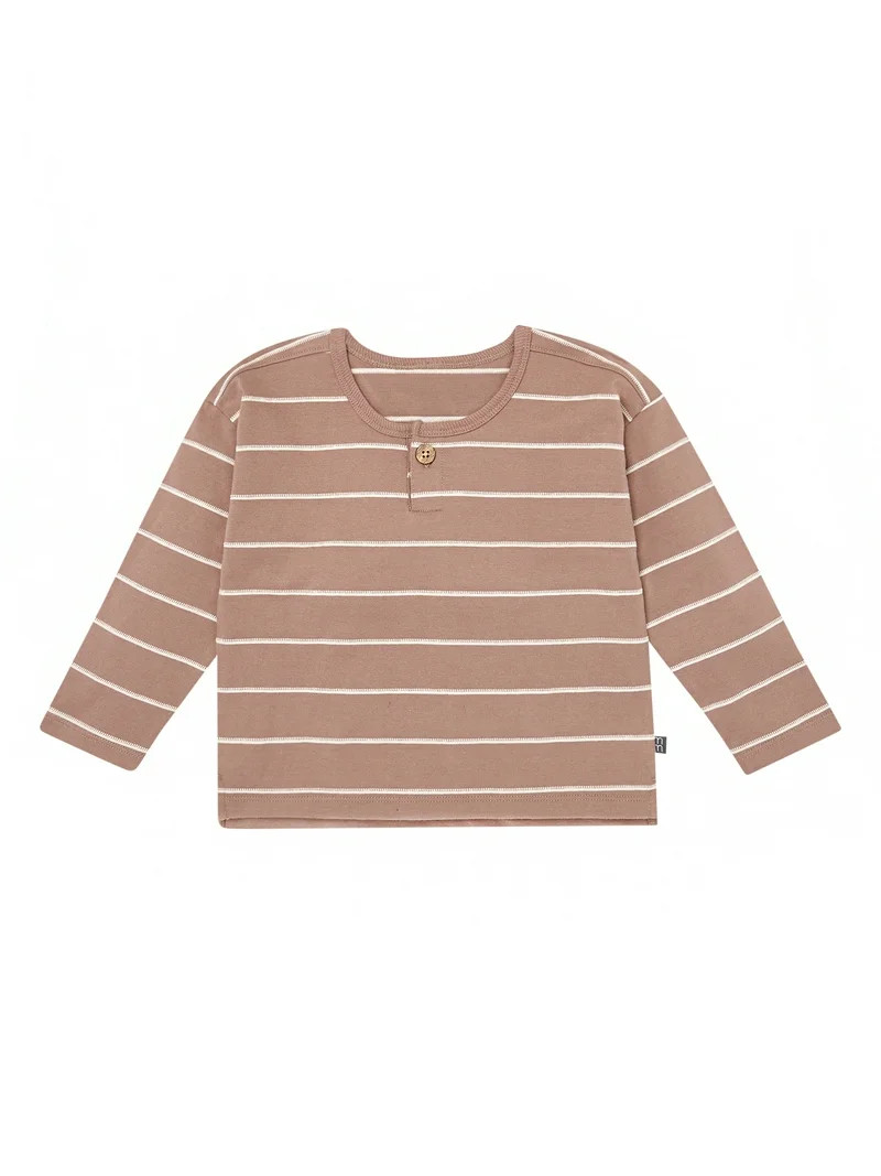 Modern Moments by Gerber Toddler Boy Organic Drop Shoulder Henley Tee, Sizes 12 Months - 5T | Walmart (US)