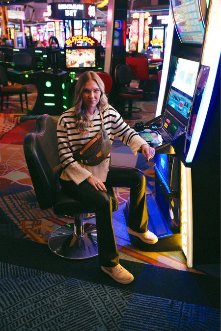 Traveling around Las Vegas in one of my favorite outfits! I ordered these vegan leather pants from American Eagle in a size 4 tall, and they are the perfect length! My sweater is currently on sale!

OOTD
Travel Outfit
Vacation
Sale Alert
Valentine’s Day
Gifts for her
Work Outfit

#LTKMostLoved #LTKtravel #LTKGiftGuide