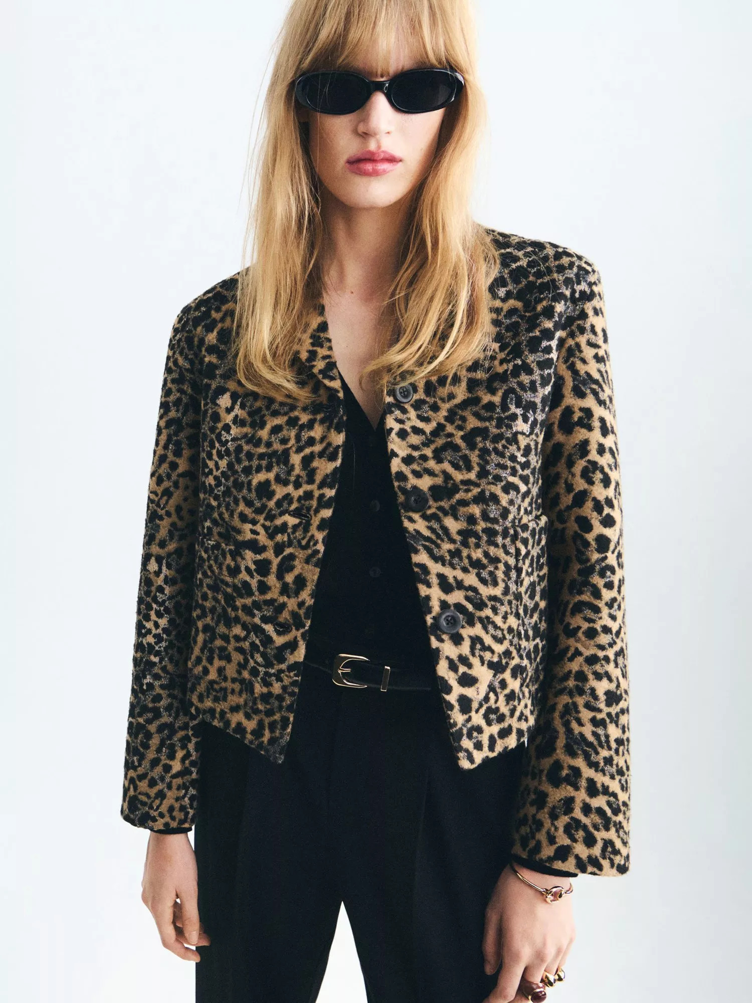 Mango Anita Leopard Print Jacket, Brown | John Lewis (UK)