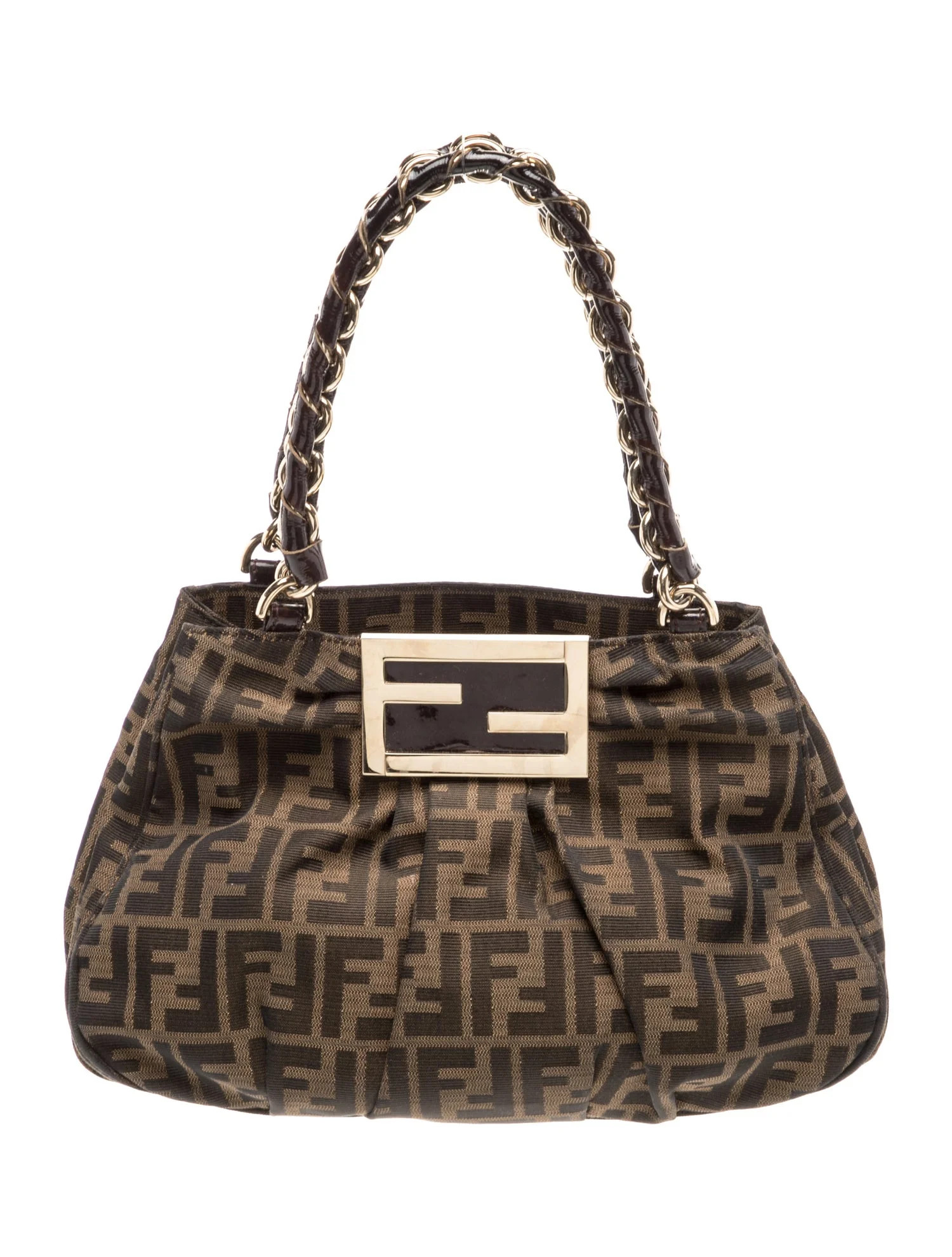 Fendi Zucca FF Mia Small Vintage - Brown Handle Bags, Handbags - FEN431082 | The RealReal | The RealReal