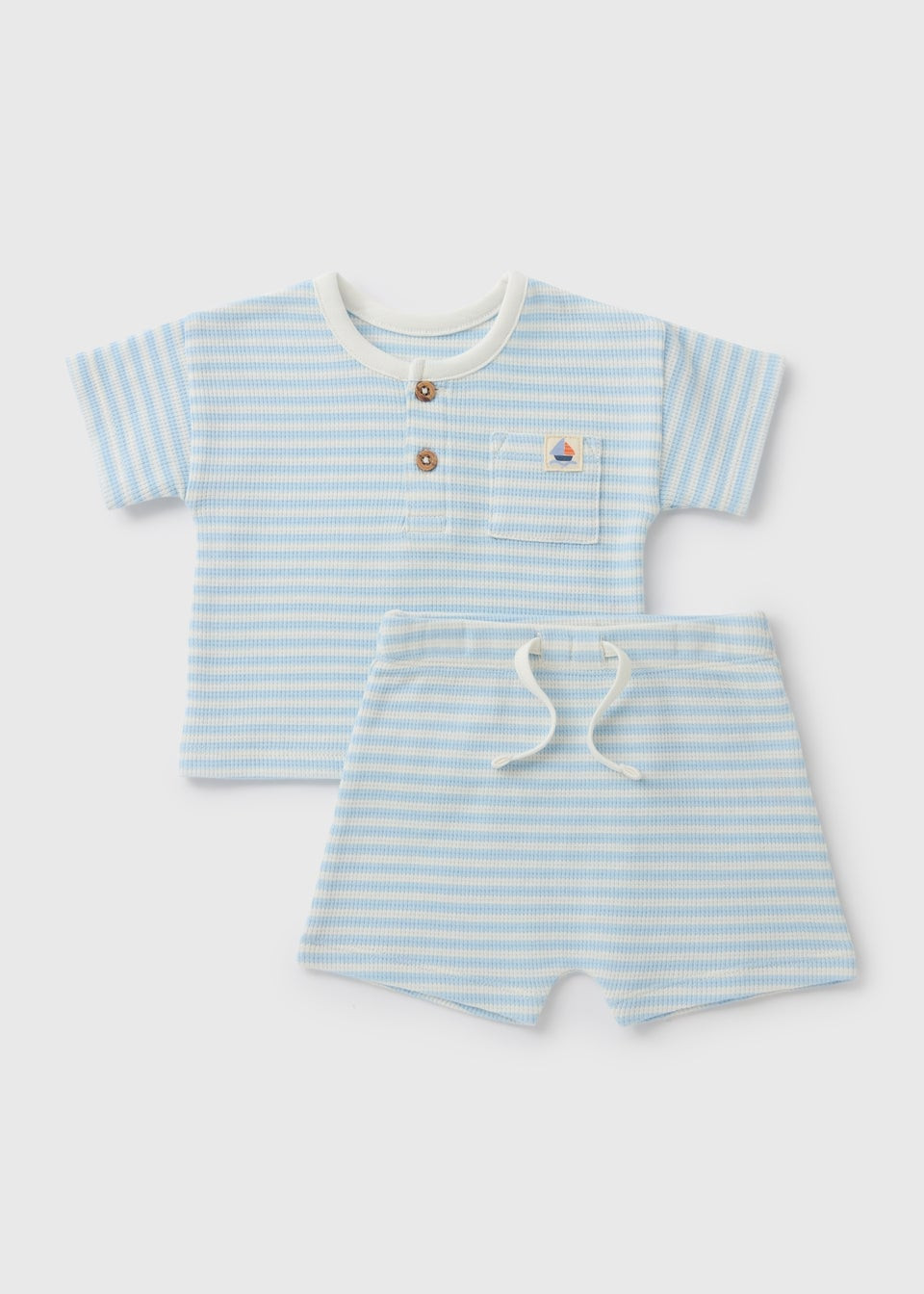 Baby Blue Stripe Top & Shorts Set (Newborn-23mths) | Matalan (UK)