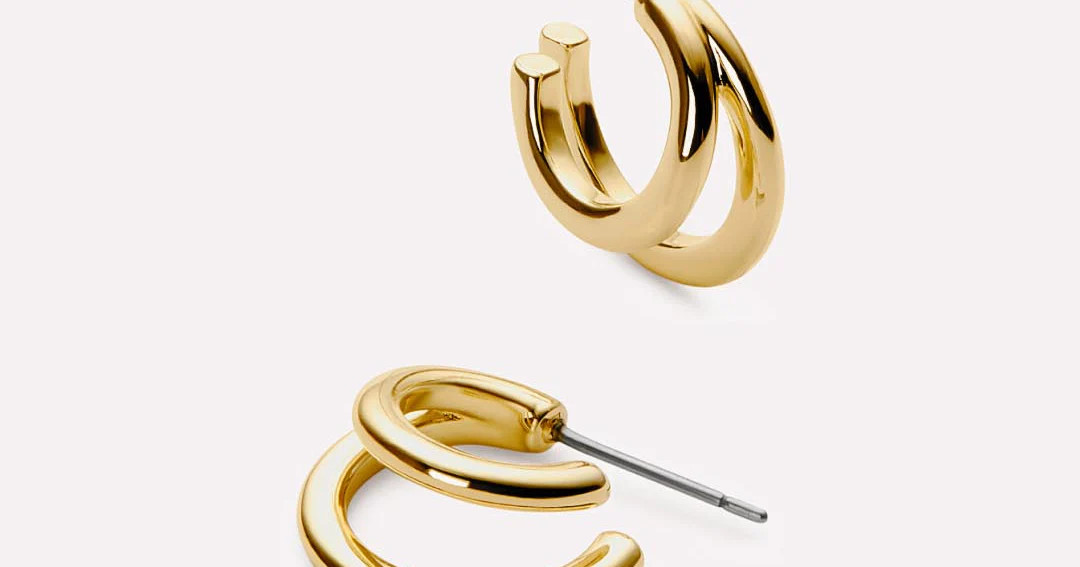 Gold Double Hoop Earrings | Ana Luisa