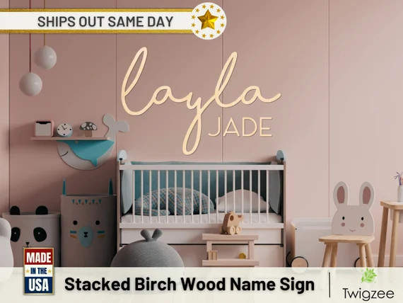 Stacked Name Wood Cutout First and Middle Name Wood Cutout | Etsy | Etsy (US)