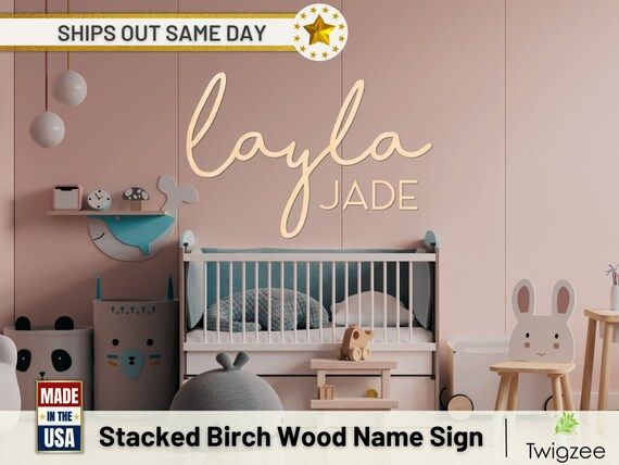 Stacked Name Wood Cutout First and Middle Name Wood Cutout | Etsy | Etsy (US)