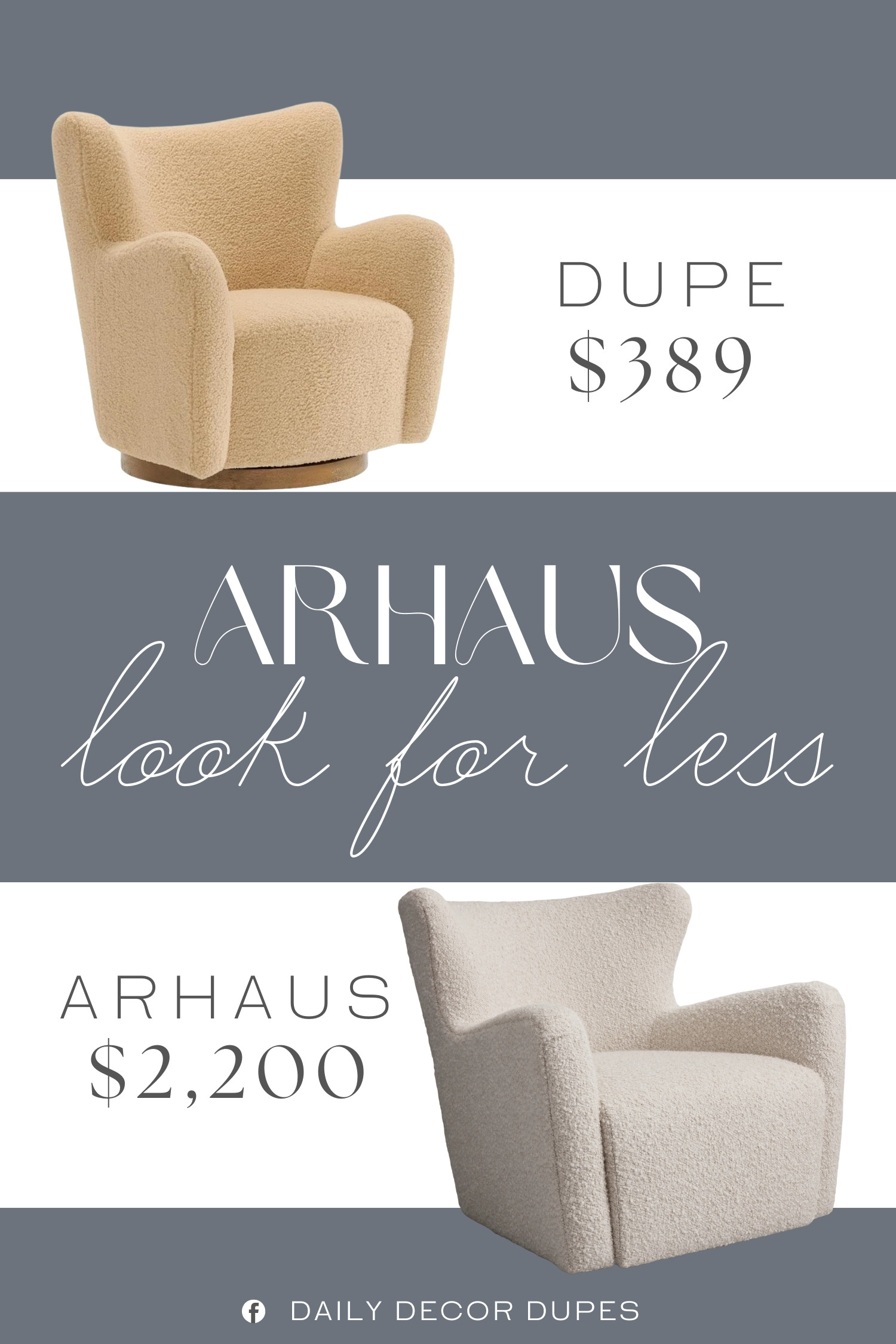 Inspired by Arhaus Swivel Chair. Wingback Swivel Chair. Barrel Accent Chair. Upholstered Swivel Chair. Bouclé Swivel Chair. Contemporary Swivel Chair. Comfy Living Room Chair. Cozy Accent Chair. Sherpa Swivel Lounge Chair. 

Home more affordable option find copy cat similar look for less budget friendly affordable cheap cheaper beautiful pretty. Clearance sale coupon code discount code promo code luxury lookalike look a like Inspo inspiration inspired by idea ideas Love like these? I share multiple every day in my FB group.
#arhausinspired #swivelchair #accentchair #barrelchair #sherpachair #wingbackchair #livingroomchair #livingroominspo #furniturefinds  

 #LTKHome