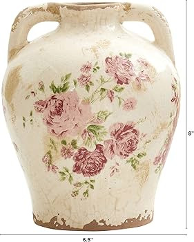 8in. Tuscan Ceramic Floral Print Vase | Amazon (US)