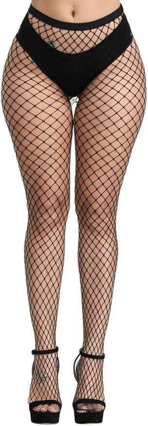 Fishnet Stockings for Women's High Waist Fishnet Tights Thigh High Stockings Pantyhose | Amazon (US)