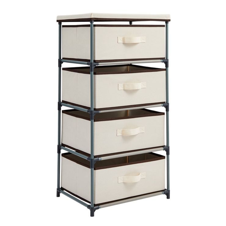Juvale Fabric Dresser Storage Organizer with 4 Clothes Drawers Bins, Clothing Storage Closet Draw... | Target