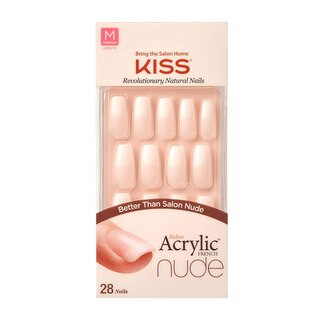 KISS Salon Acrylic Nude French Nail Kit Medium Length, 28CT ,Leliani | CVS Health