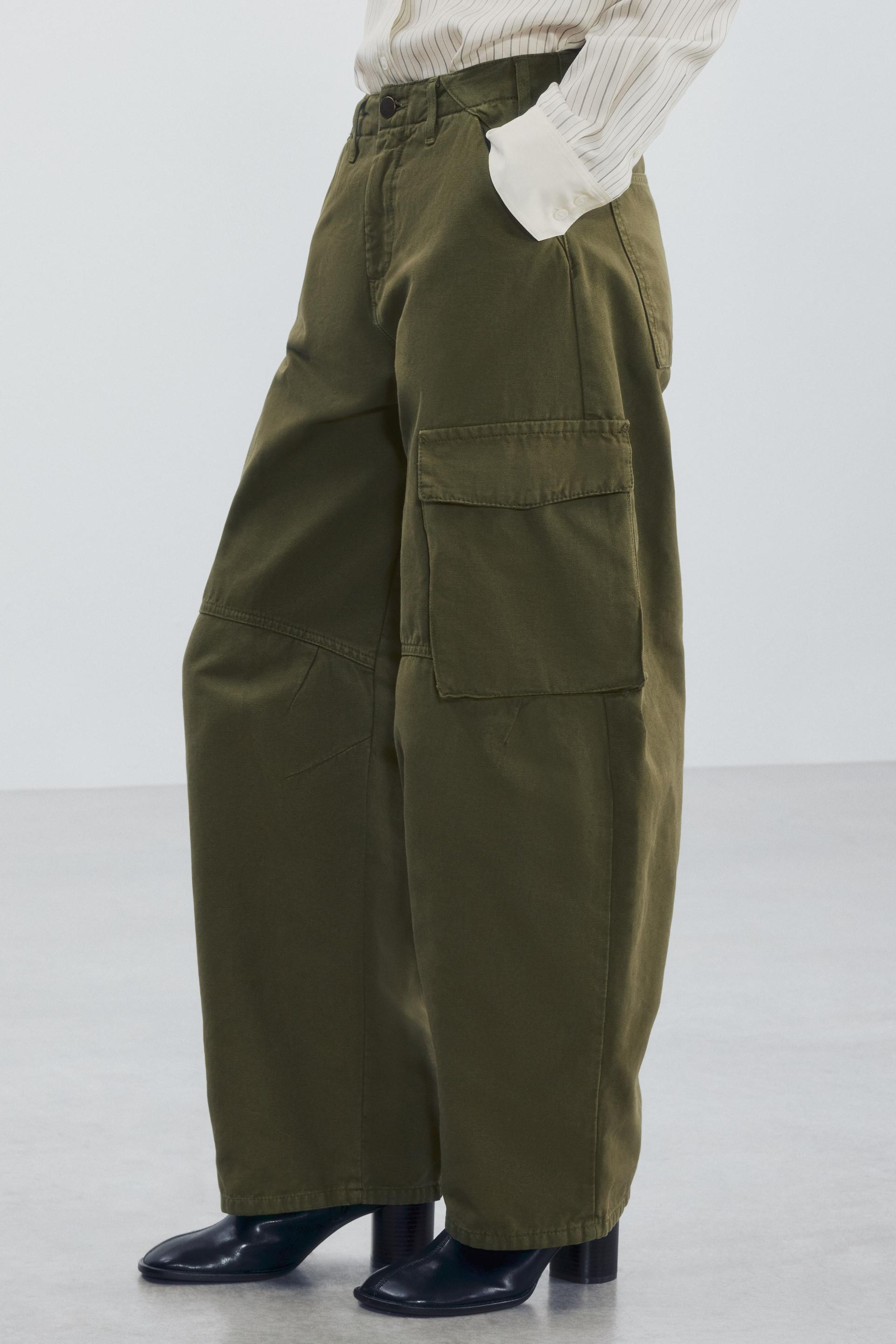 Zara - Zw Collection Cargo Pants - Khaki - 27 (Us 4) - Woman | Zara US