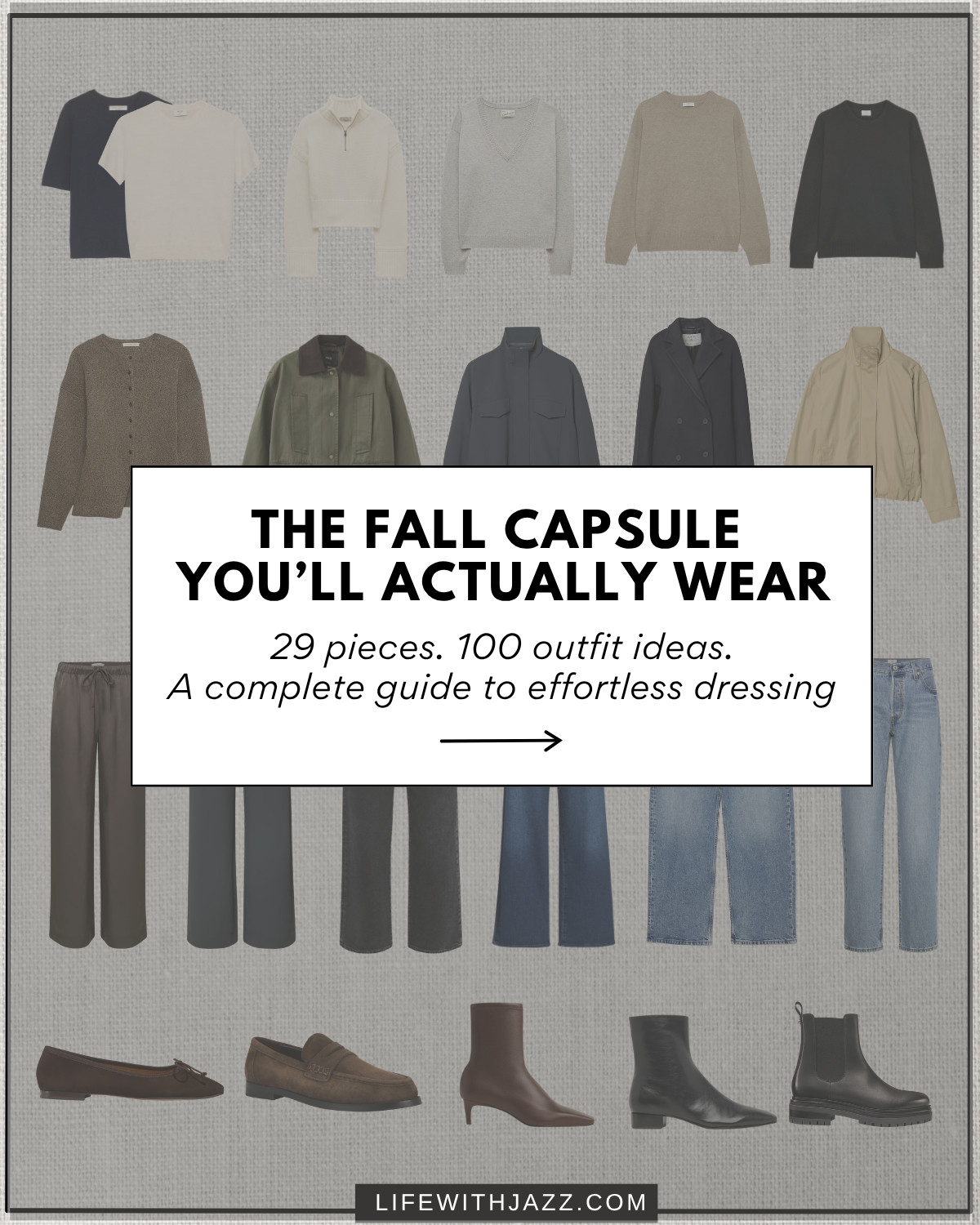 fall capsule wardrobe -- simple & polished 

fall style / fall outfits / aritzia / banana republic / jcrew / mango / varley / quince / wide leg jeans / straight leg jeans / ankle jeans / ballet flats / suede loafers / kitten heel booties / everyday leather boots / waterproof boots / matching sets / sherpa jacket / fleece jacket / adidas spezial sneakers / clog mules / bucket tote / suede tote / tory burch romy / fc26

#LTKSeasonal