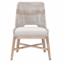 Click for more info about Maklaine Rope Dining Side Chair in Taupe and White (Set of 2)