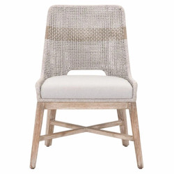 Click for more info about Maklaine Rope Dining Side Chair in Taupe and White (Set of 2)
