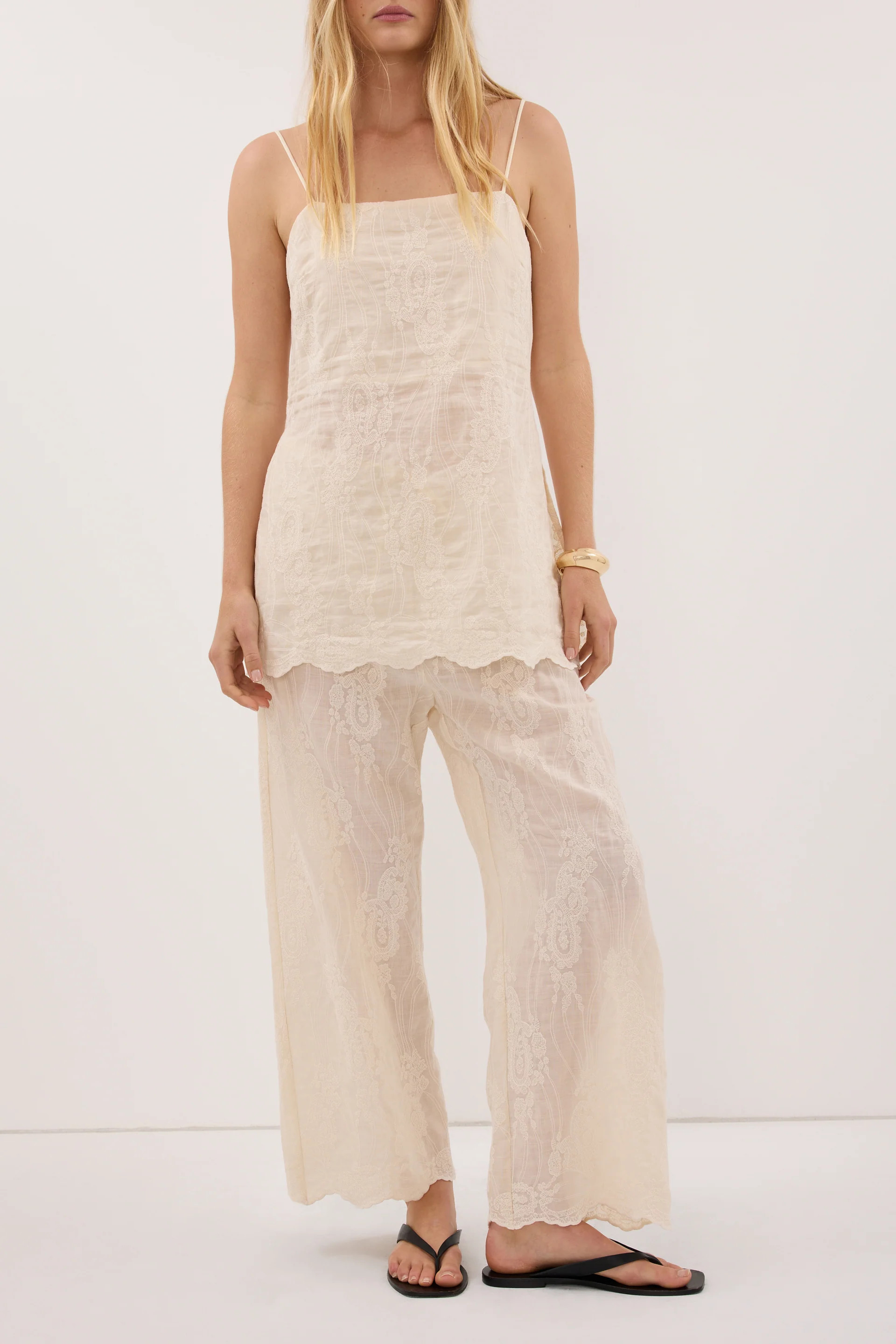 CORDELIA SANDSTONE RAMIE CROP PANT | DISSH