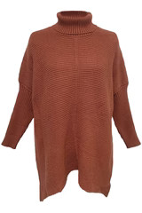 'Anastasia' Roll Neck Horizontal Ribbed Long Sweater (5 Colors) | Goodnight Macaroon