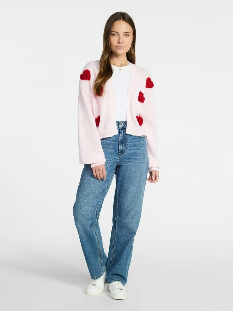 Madden NYC Women's Heart Cardigan, Lightweight, Sizes XXS-XXL | Walmart (US)