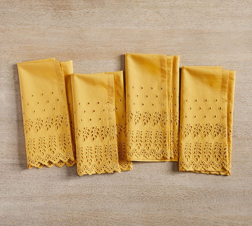 Eyelet Organic Cotton Napkins - Set of 4 | Pottery Barn (US)