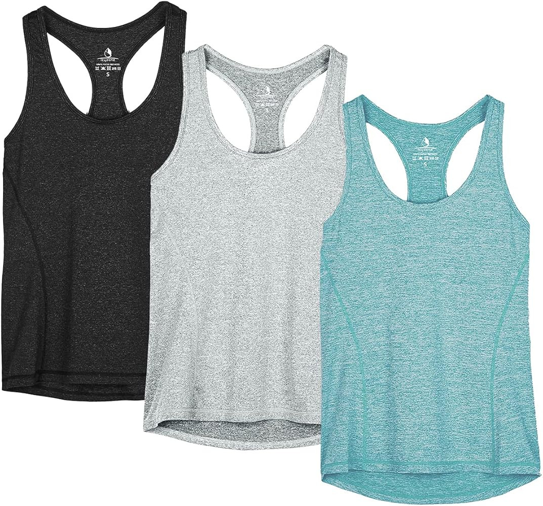 icyzone Women's Racerback Workout Athletic Running Tank Tops (Pack of 3) | Amazon (US)