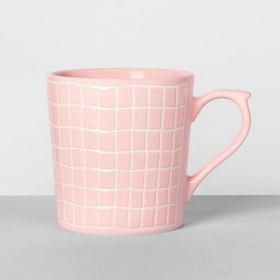 16oz Stoneware Pink Plaid Mug - Opalhouse™ | Target