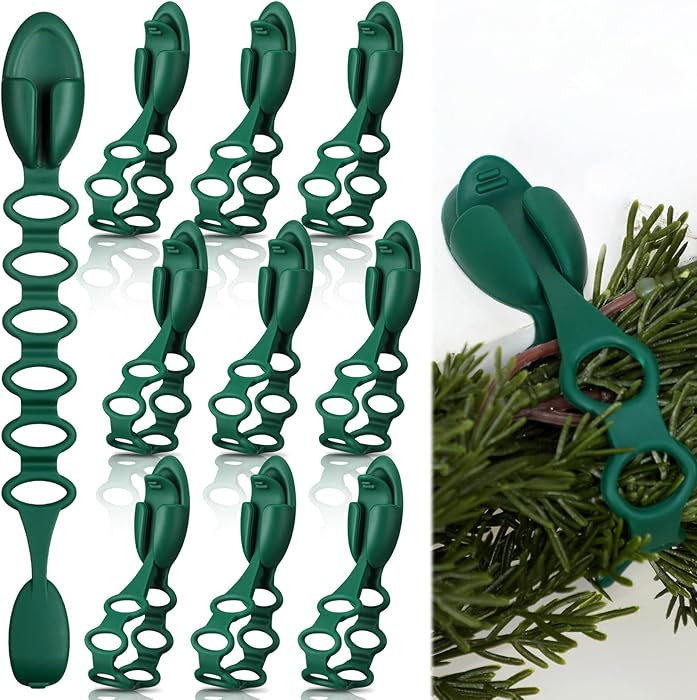 12 Pack Christmas Garland Hanger for Mantle Christmas Garland Hooks Wreath Ties Fireplace Stockin... | Amazon (US)