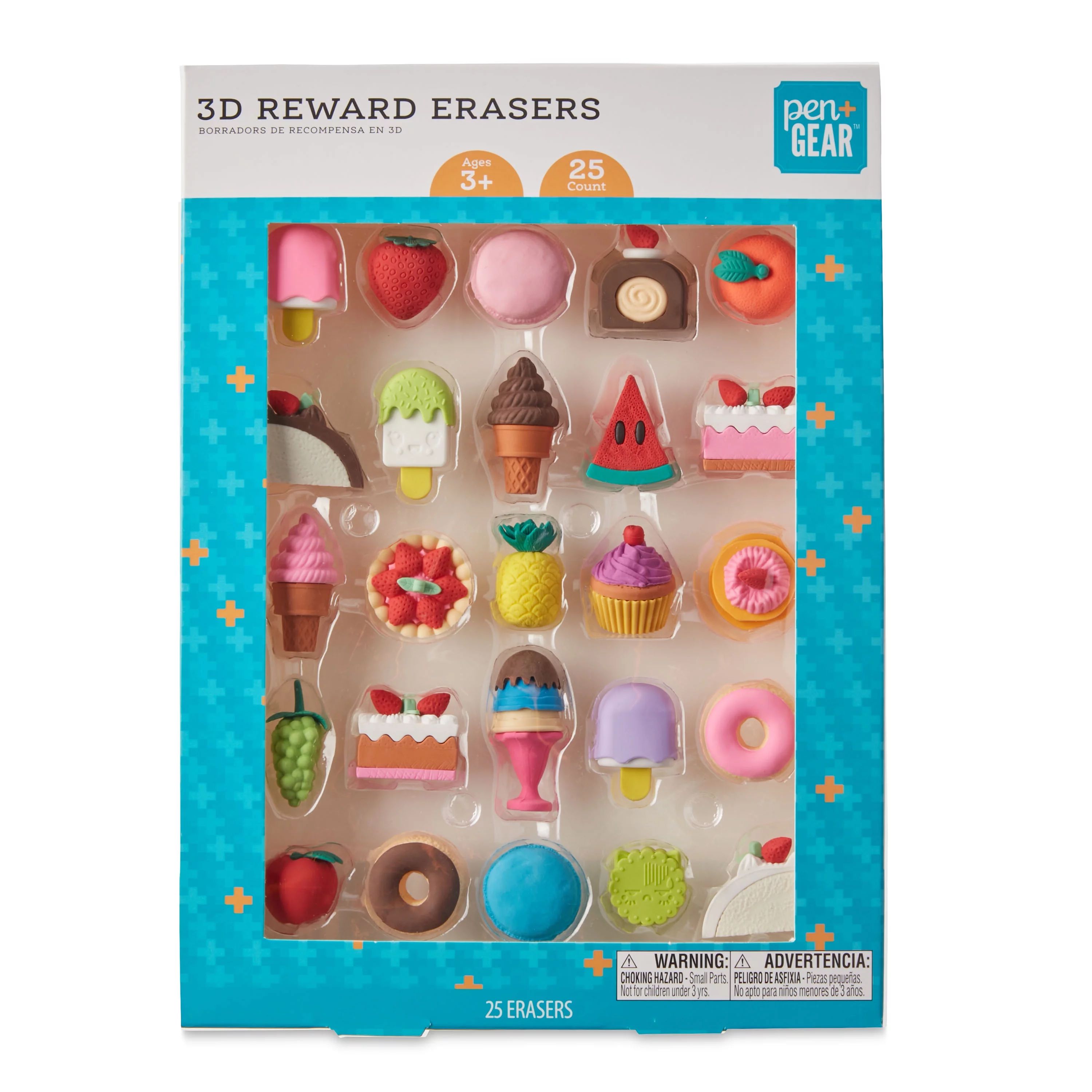 Pen+Gear 3D Reward Erasers, Treats, 25 Count, Multicolor | Walmart (US)