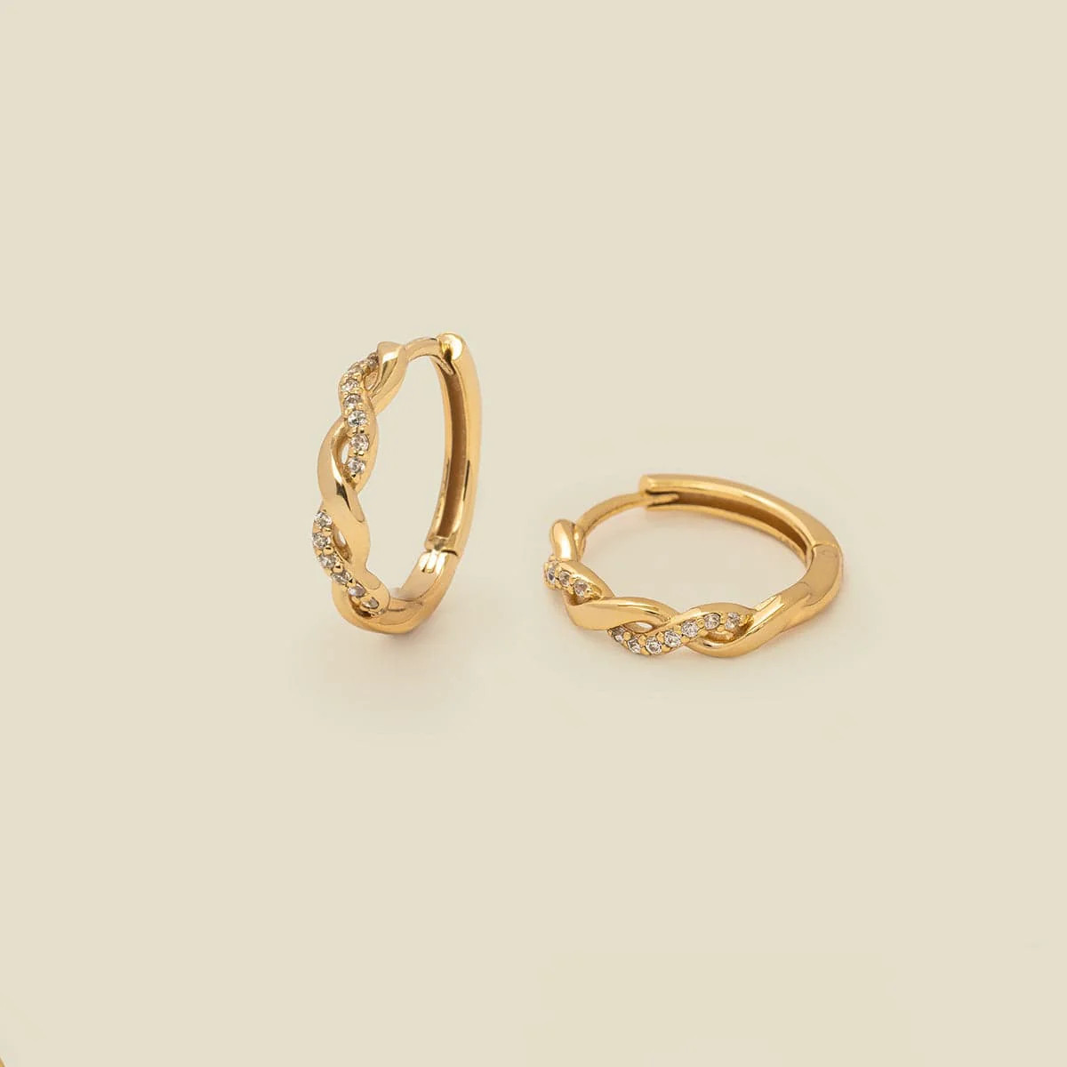 CZ Laurel Hoop Earrings | Made by Mary (US)