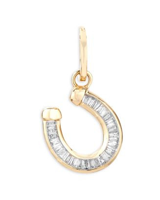14K Yellow Gold Diamond Baguette Horseshoe Pendant | Bloomingdale's (US)