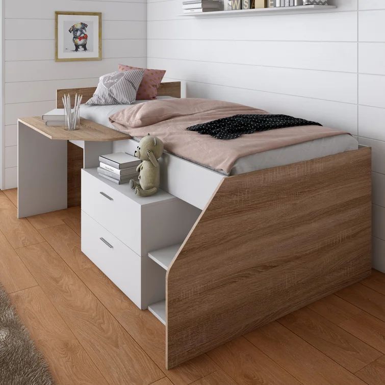Eliada Twin Platform Loft Bed with Built-in-Desk by Isabelle & Max™ | Wayfair North America
