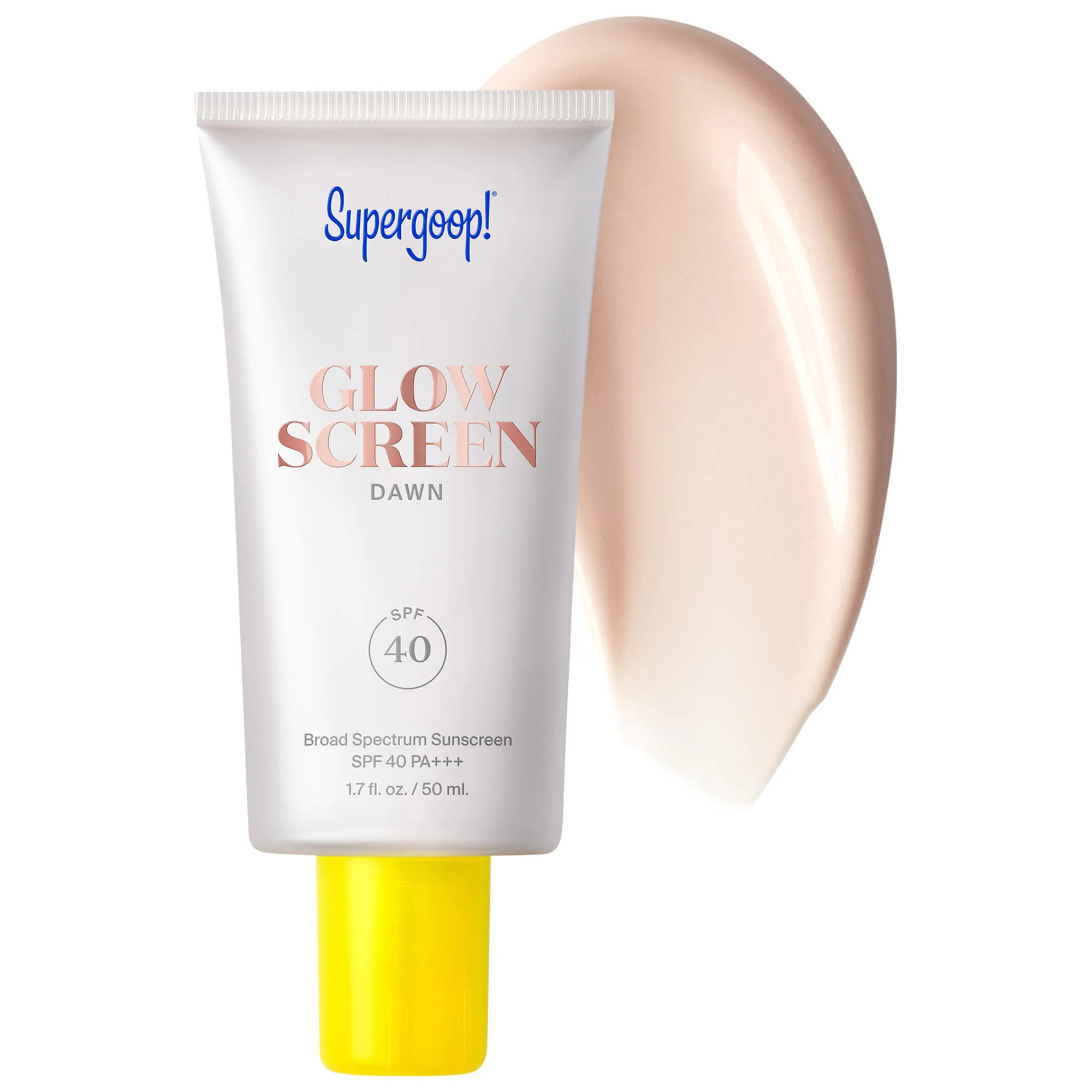 Supergoop! Glowscreen SPF 40 Sunscreen with Hyaluronic Acid + Niacinamide 1.7 oz Dawn / 50 mL - pink pearl | Sephora (US)