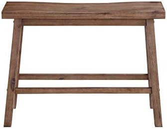 Boraam Sonoma Saddle Bench, 24-Inch, Barnwood Wire-Brush, Model:75025 | Amazon (US)