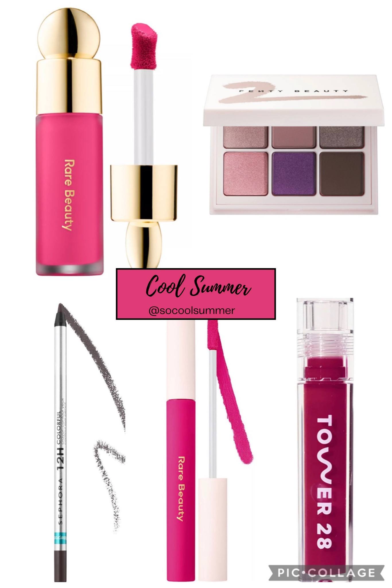 Makeup capsule for Cool Summer palettes from the Sephora @ Kohl’s beauty sale.  4x points when you use your Sephora Insider account.

Blush:  Rare Beauty in Lucky
Shadow Palette:  Fenty Beauty in Cool Neutrals (a personal fave)
Eyeliner:  Sephora 12 hour eyeliner in Stone
Lip Color:  Rare Beauty Matte Lip in Ascend
Gloss:  Tower28 Non Sticky Gloss in XOXO

#hocsummer #coolsummer #lightsummer #truesummer #softsummer #pastelsummer #darksummer #brownsummer #sweetpeasummer #summerpalette #summerfinds

#LTKBeauty #LTKStyleTip #LTKFindsUnder50