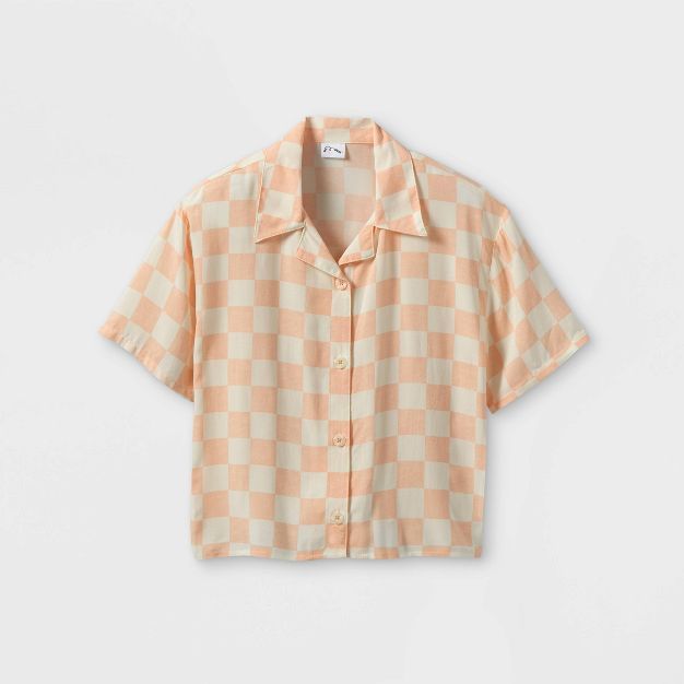 Girls' Button-Down Short Sleeve Shirt - art class™ | Target