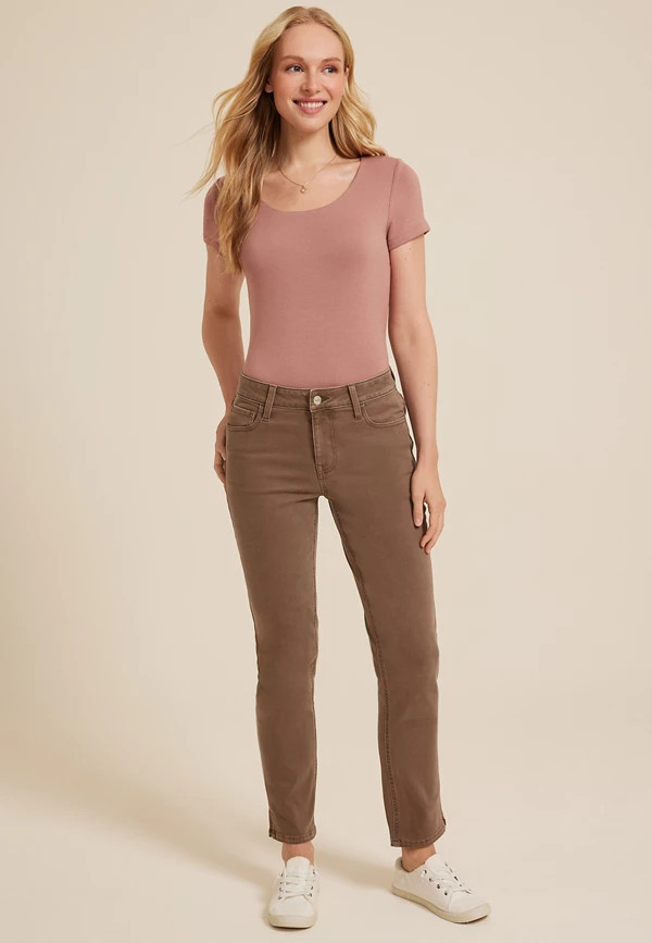 m jeans by maurices™ Mid Rise Color Slim Straight Ankle Jean | Maurices