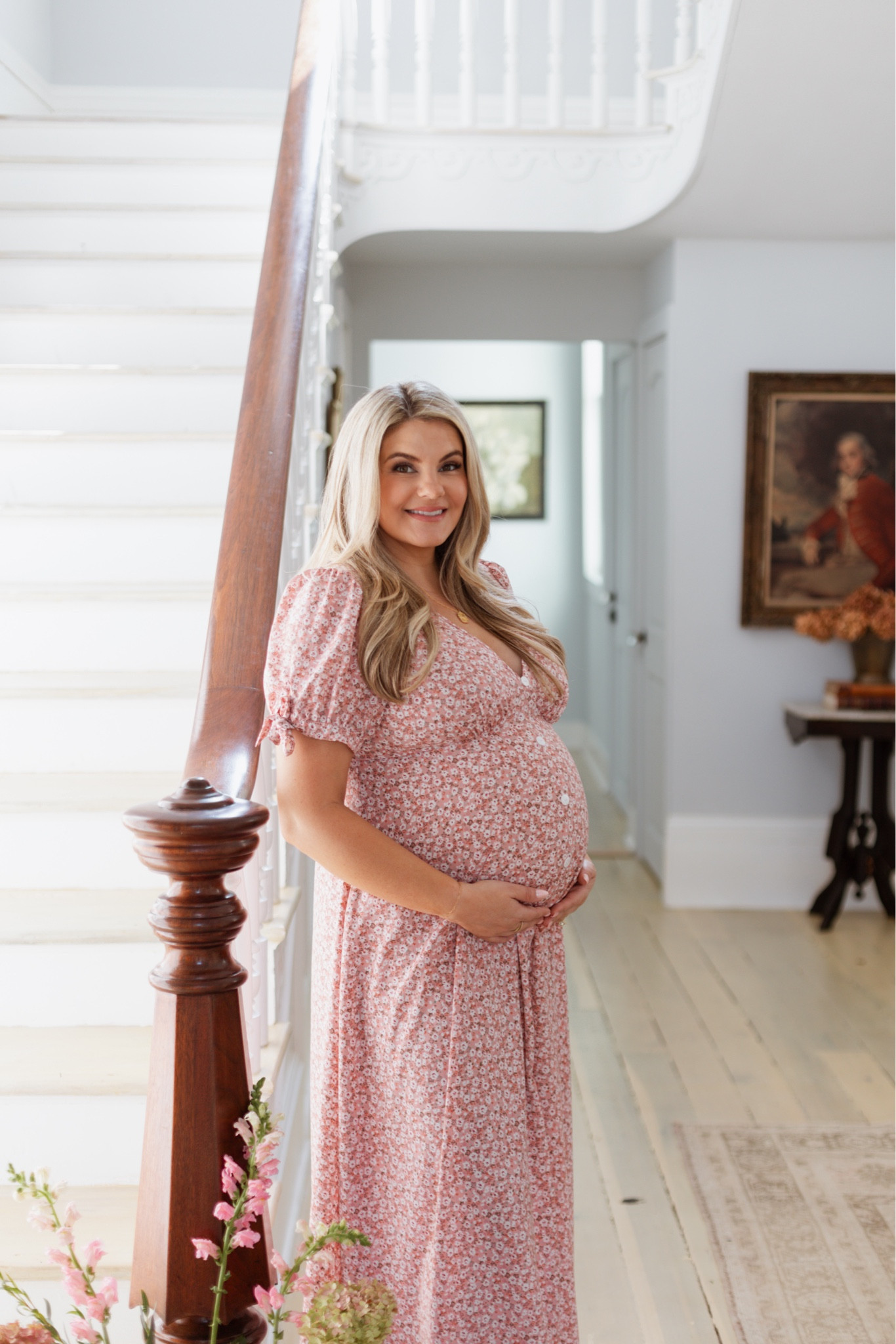 Maternity photo shoot dress . Pink maternity dress Floral maternity dress Pregnant, baby bump, pregnancy 

#LTKMidsize #LTKFindsUnder50 #LTKBump