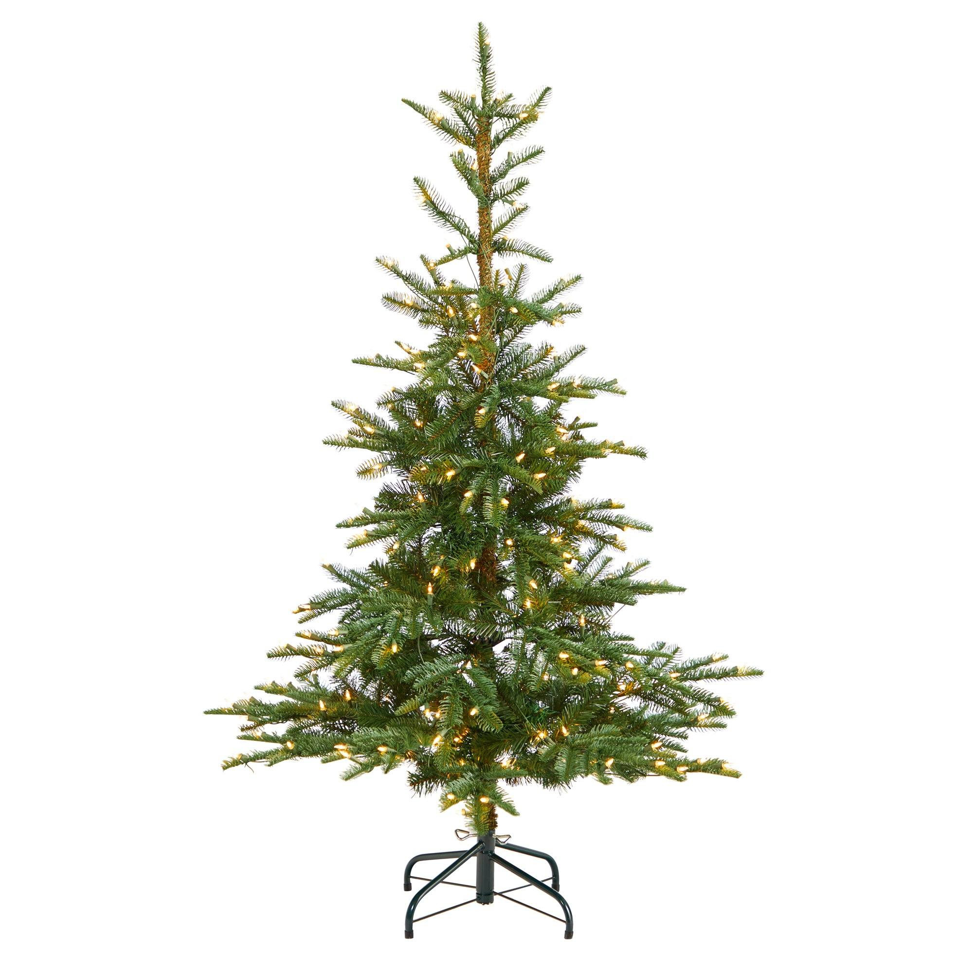 5’ Layered Washington Spruce Christmas Tree with 200 Clear Lights and 385 Bendable Branches | N... | Nearly Natural