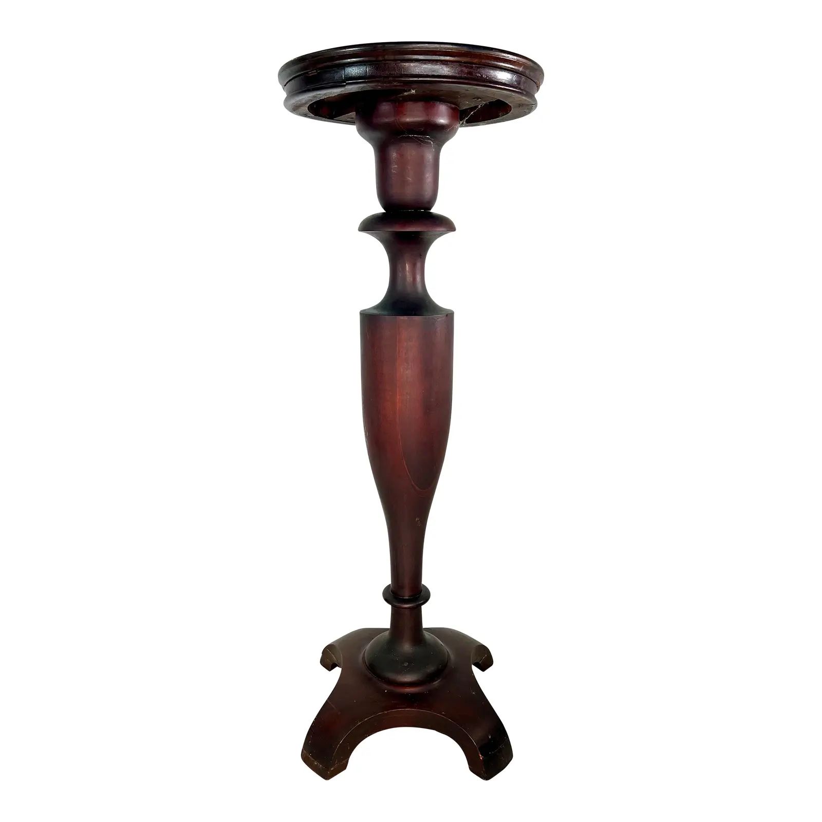 Antique Empire Mahogany Pedestal Plant Stand | Chairish