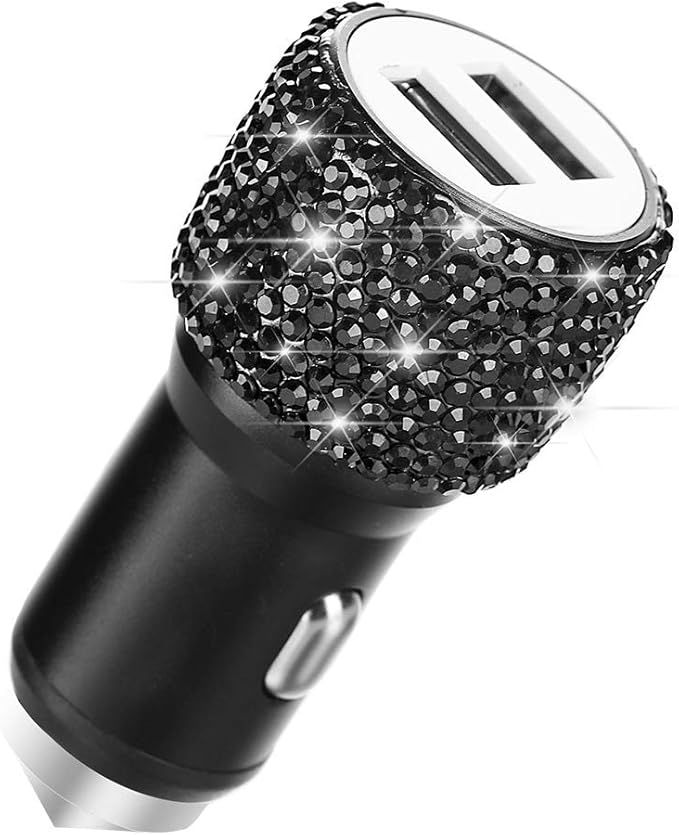 Dual USB Car Charger,SAVORI Car Adapter Bling Bling Rhinestones Crystal Car Decorations for Fast ... | Amazon (US)