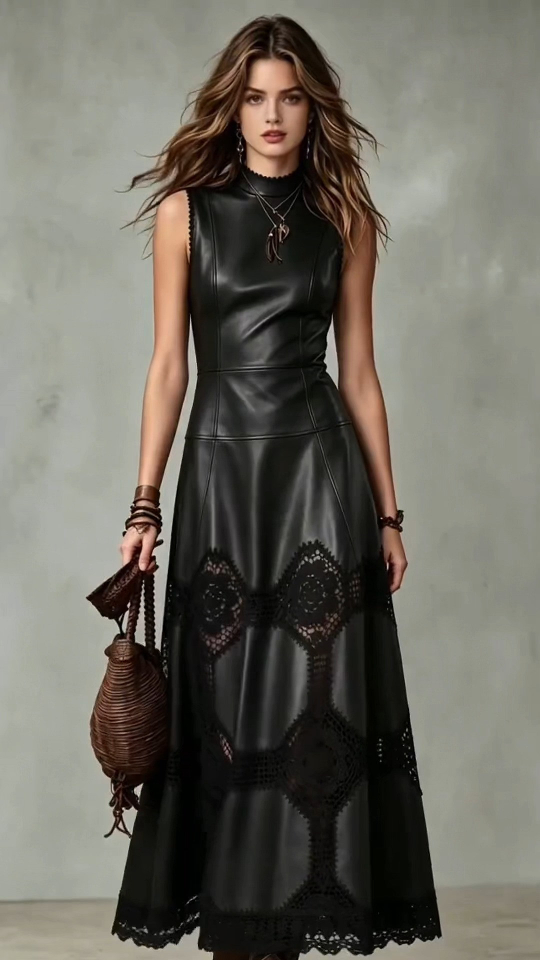 Edgy‑Chic Faux Leather Lace Maxi Dress Fall Outfit

#FauxLeatherDress #FallEdgyStyle #BlackMaxi #LaceDetailDress #FallOOTD 

 #LTKootd #LTKOver40 #LTKWedding